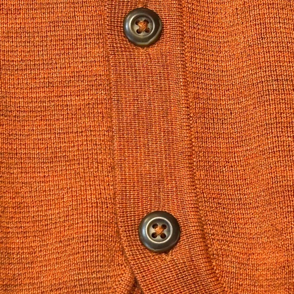 Vtg Belford RST/ORG Button Sweater Vest Gender Neutral Marino Wool Australia L - Picture 5 of 12